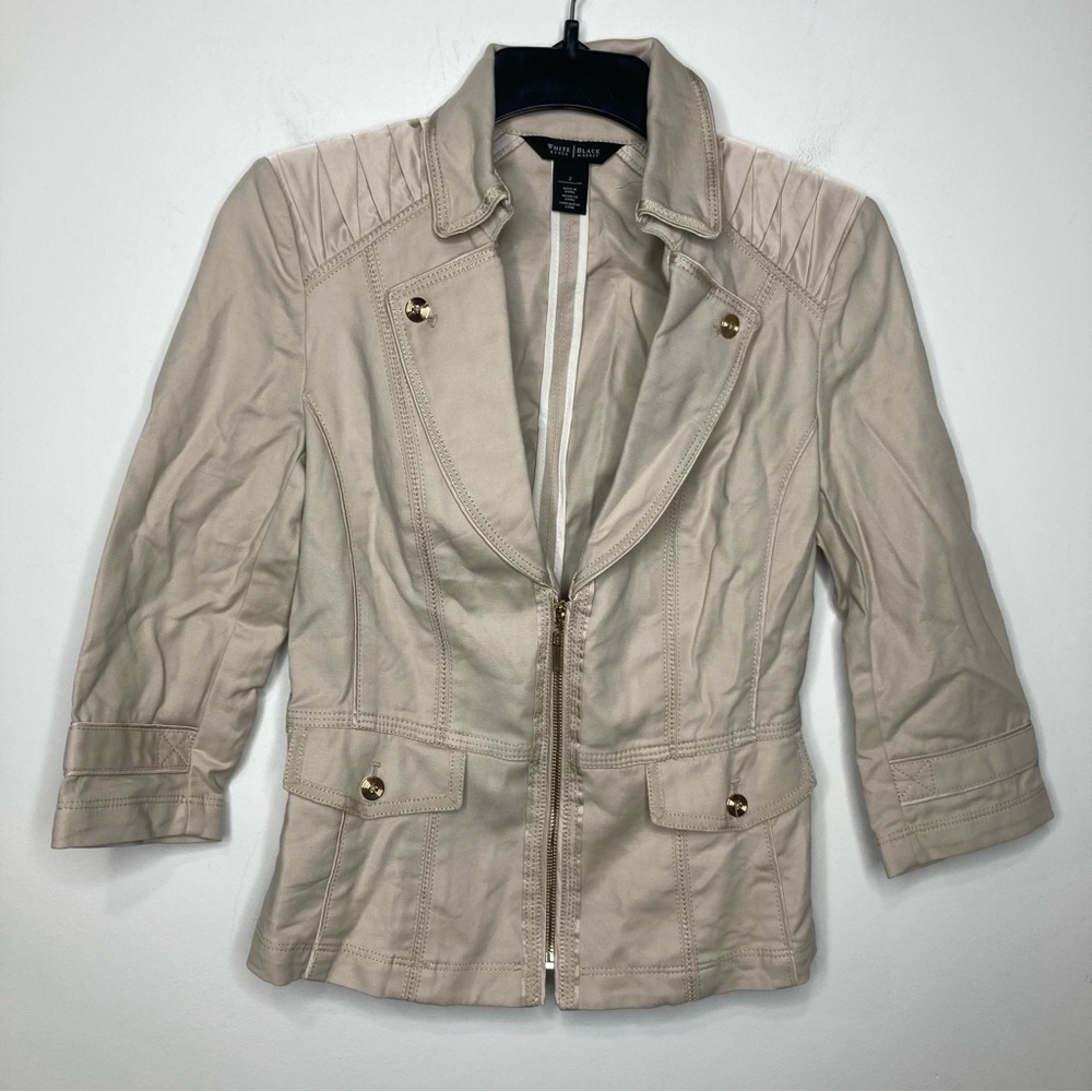 White House Black Market tan blazer jacket size 2